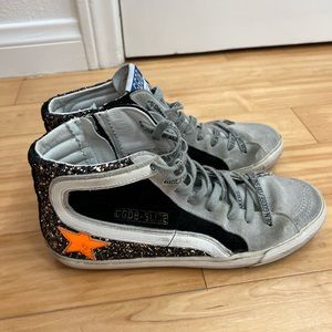 Golden goose glitter high slide sneaker size 39